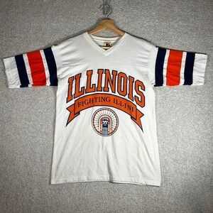 Vintage 80s Logo 7 University of Illinois graphic ringer style college tshirt